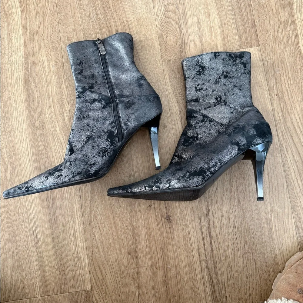 Loriblu Real leather - Silver/Black Stiletto Ankle Boots - Picture 3 of 6